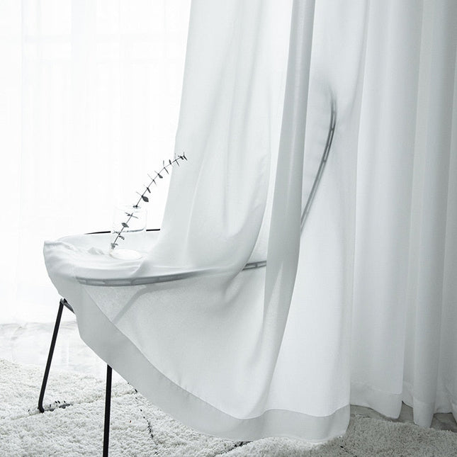 Ljusfiltrerande vit tunn gardin för fönster