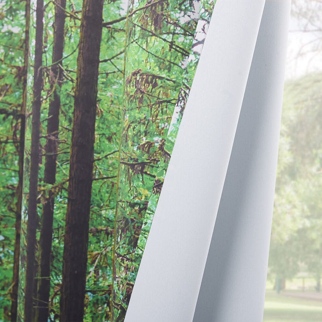 Utomhusgardin med skogsmotiv för balkong