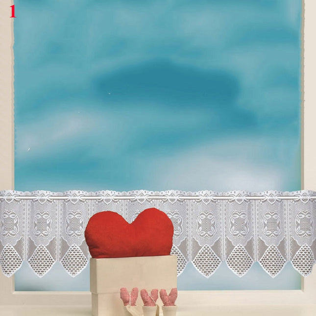 Vit cafégardin i spets för kök