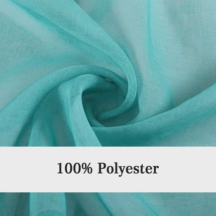 Tunn utegardin med turkos toning