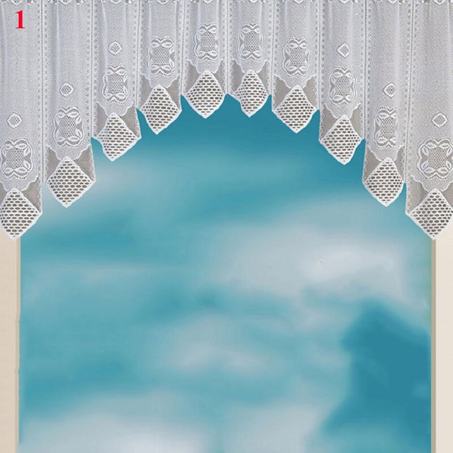 Vit cafégardin i spets för kök