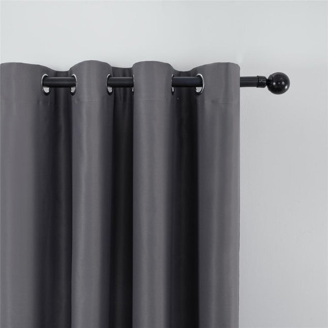 Antracitgrå mörkläggningsgardin Salto med öljetter