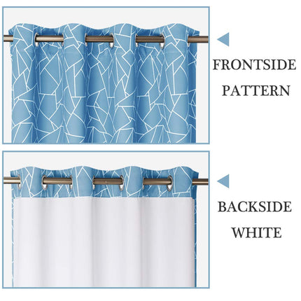 Mörkläggningsgardin med modernt geometriskt mönster