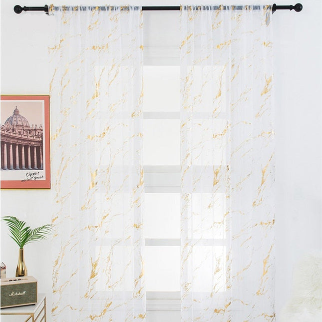 Tunn gardin med guld marmorering