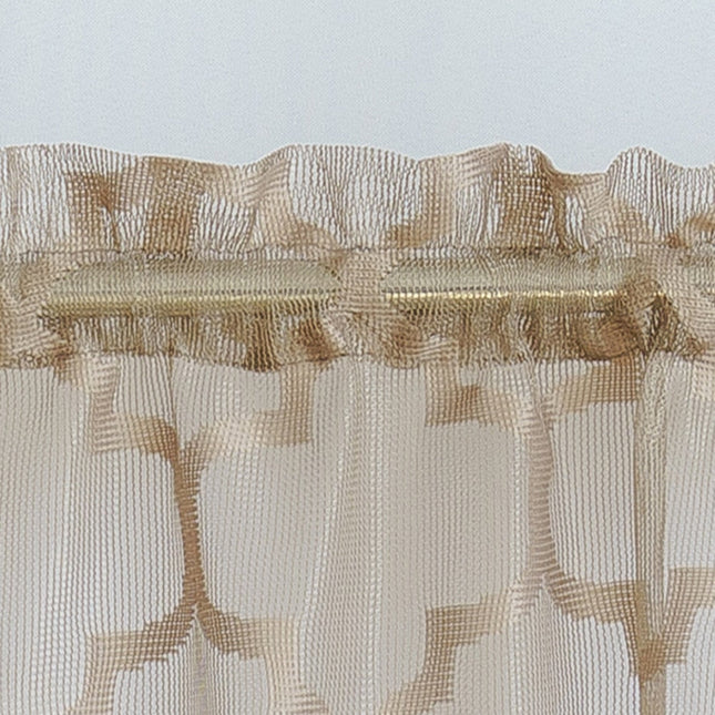 Mönstrad cafégardin för litet köksfönster