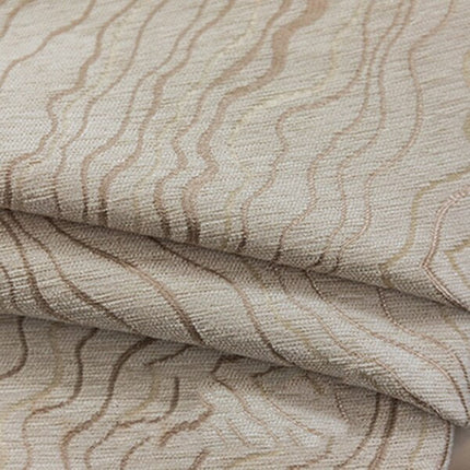 Brun mörkläggningsgardin Cavan med vågmönster