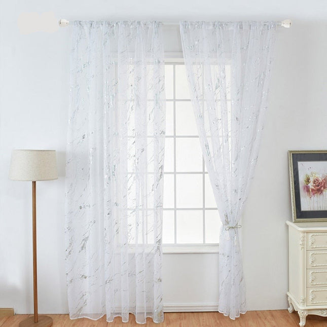 Tunn gardin med guld marmorering