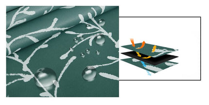 Mönstrad utomhusgardin med botaniskt tryck
