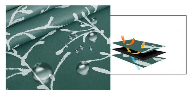 Mönstrad utomhusgardin med botaniskt tryck