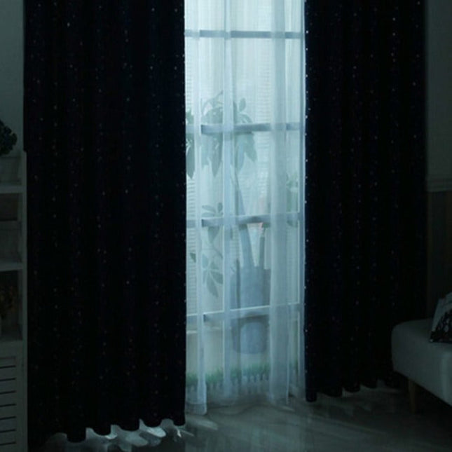 Rosa mörkläggningsgardin med stjärnor