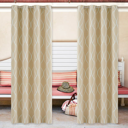 Mönstrad utomhusgardin med vågor