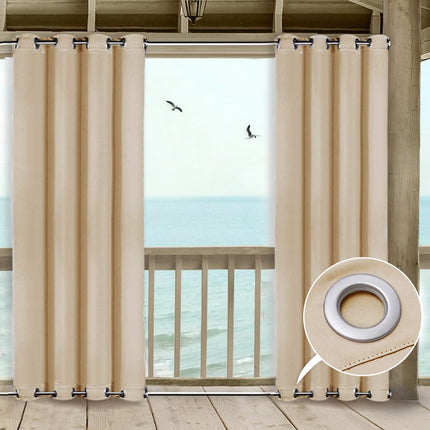 Ljusbeige utegardin för balkong och pergola