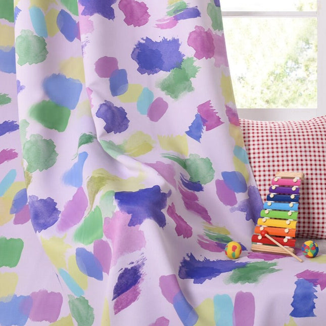 Färgglad barngardin med abstrakt mönster
