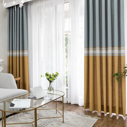 Randig gardin i linnelook