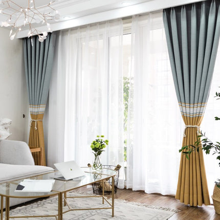 Randig gardin i linnelook