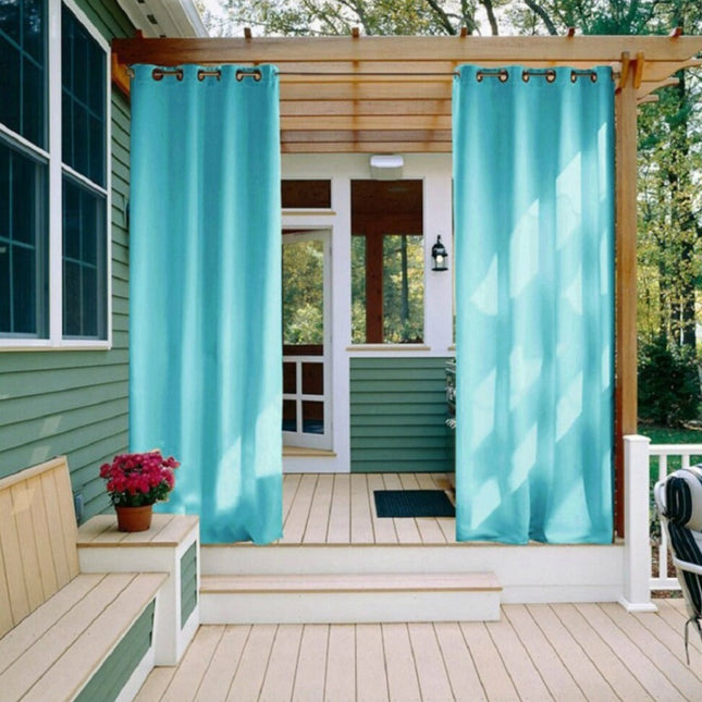 Vattentät turkos utomhusgardin för balkong