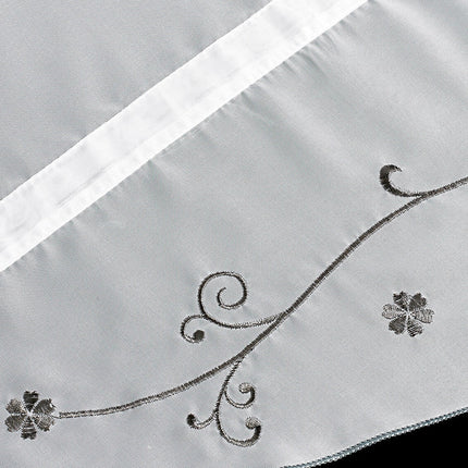 Hissgardin med broderi för köksfönster