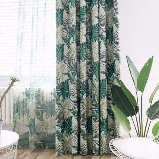 Mörkläggningsgardin med tropiskt djungelmönster