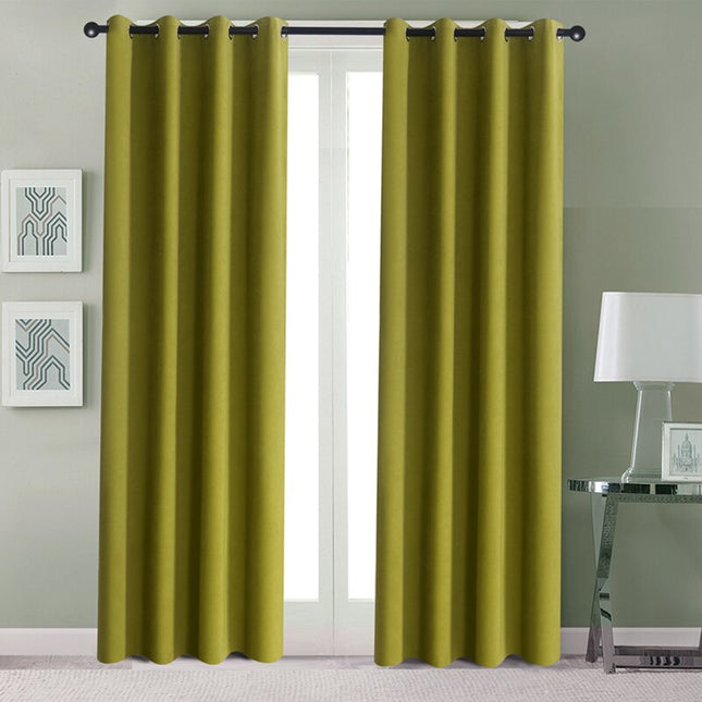 Enfärgad grön gardin för vardagsrum