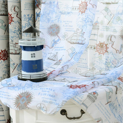 Gardin med marint tema för barnrum