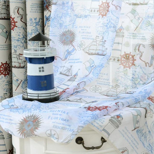 Gardin med marint tema för barnrum