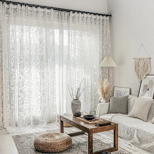 Mintgröna mörkläggningsgardiner med textur