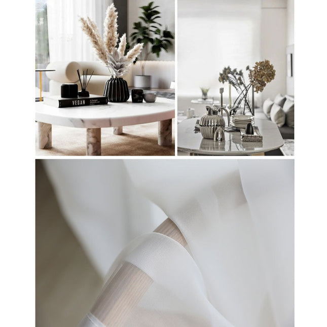 Vit tunn gardin med hank Bride