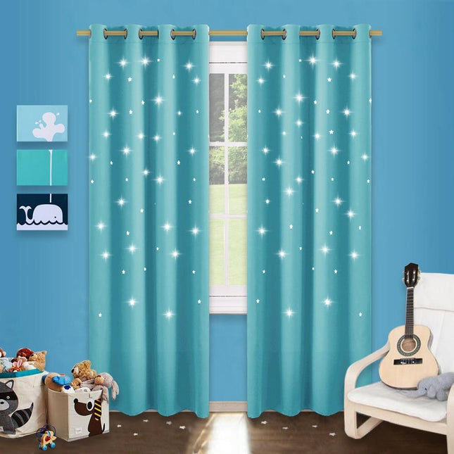 Mörkläggningsgardin med stjärnor för barnrum
