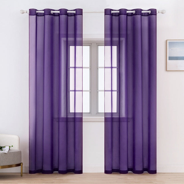 Enfärgad transparent voilegardin Tokatine