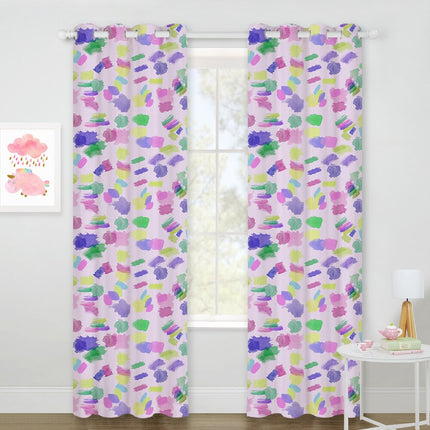 Färgglad barngardin med abstrakt mönster