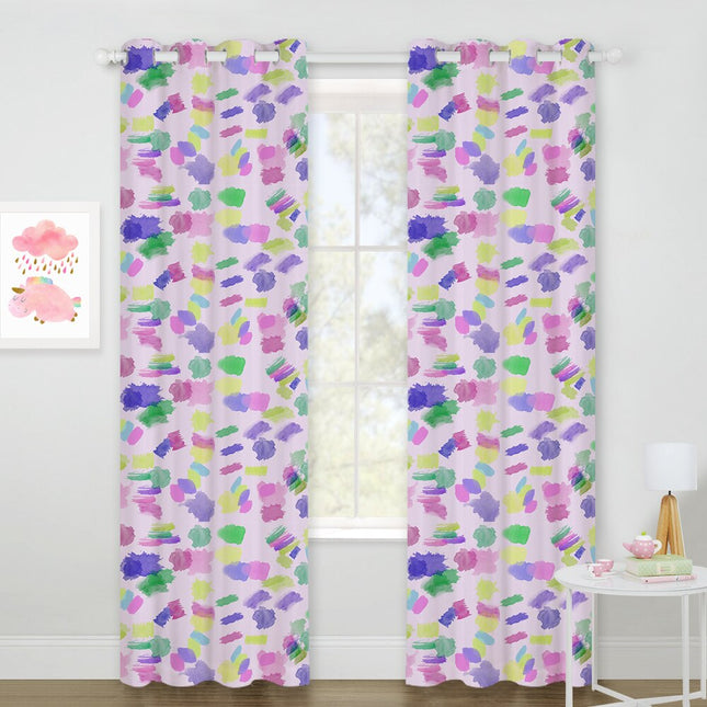 Färgglad barngardin med abstrakt mönster