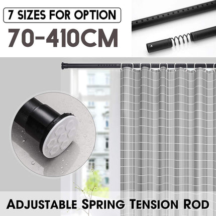 Utdragbar svart gardinstång 70-110 cm