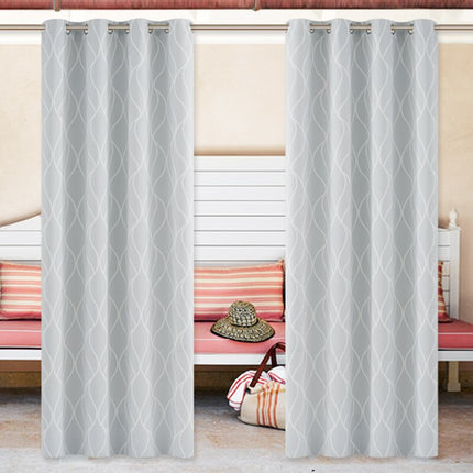 Mönstrad utomhusgardin med vågor