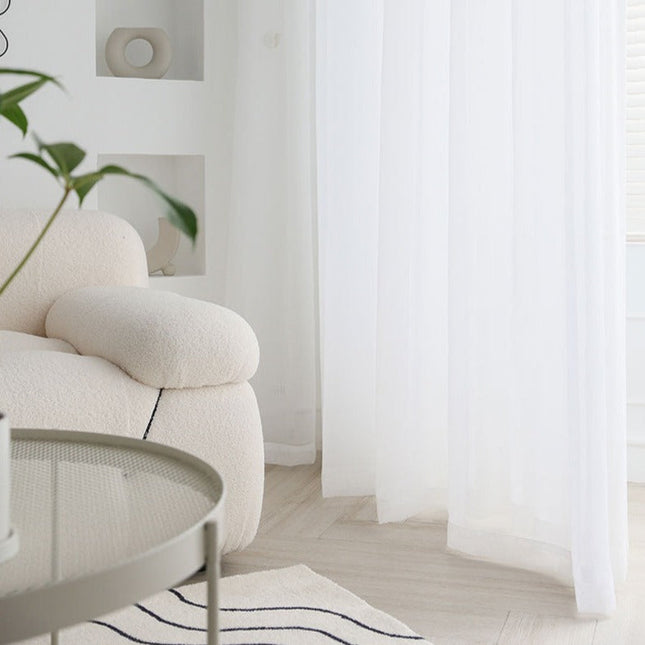 Vit tunn gardin med hank Bride