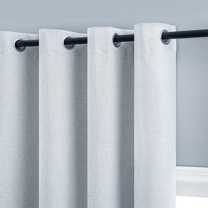 Vit melerad mörkläggningsgardin med öljetter