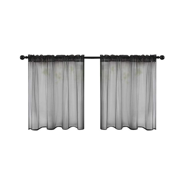 Vit kort cafégardin för köksfönster