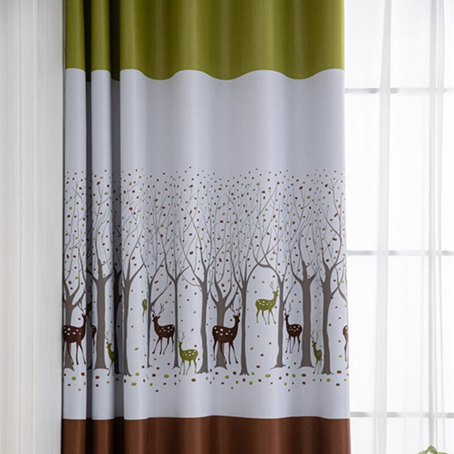 Barngardin med skogsmotiv och rådjur Oze