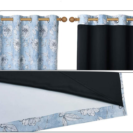 Mörkläggningsgardin med vackert blommönster.