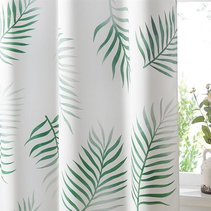 Gardin med tropiskt palmbladsmönster