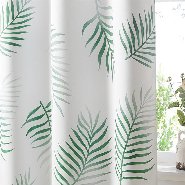 Gardin med tropiskt palmbladsmönster