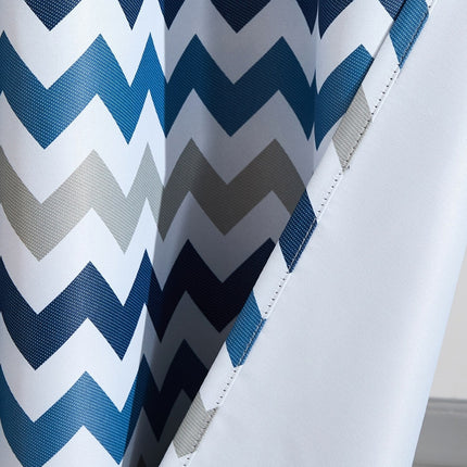 Blå mörkläggningsgardin Penedo med chevron