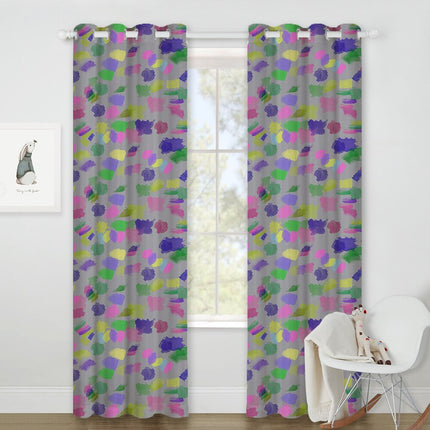 Färgglad barngardin med abstrakt mönster