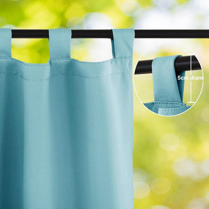 Vattentät utomhusgardin med breda hällor