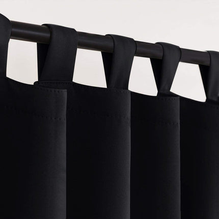 Svart vattentät utomhusgardin med öljetter