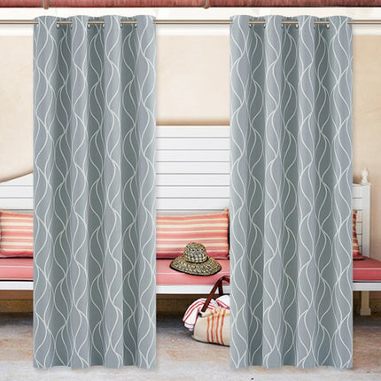 Mönstrad utomhusgardin med vågor