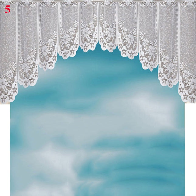 Vit cafégardin i spets för kök