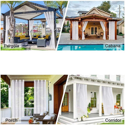 Lätt vit utomhusgardin för uterum