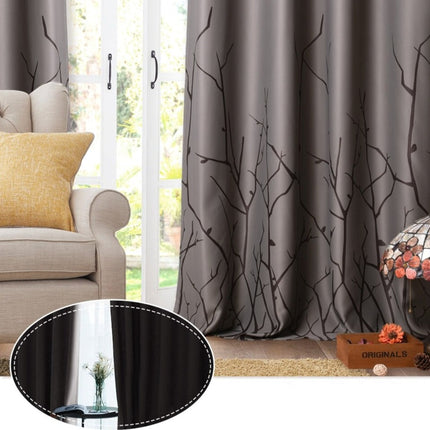Mönstrad gardin med kvistar för vardagsrum.