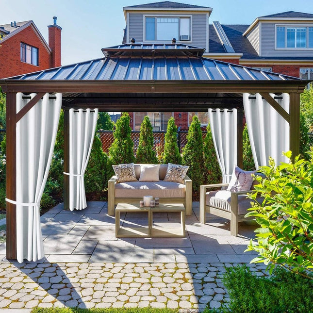 Ljusgrå utomhusgardin för balkong