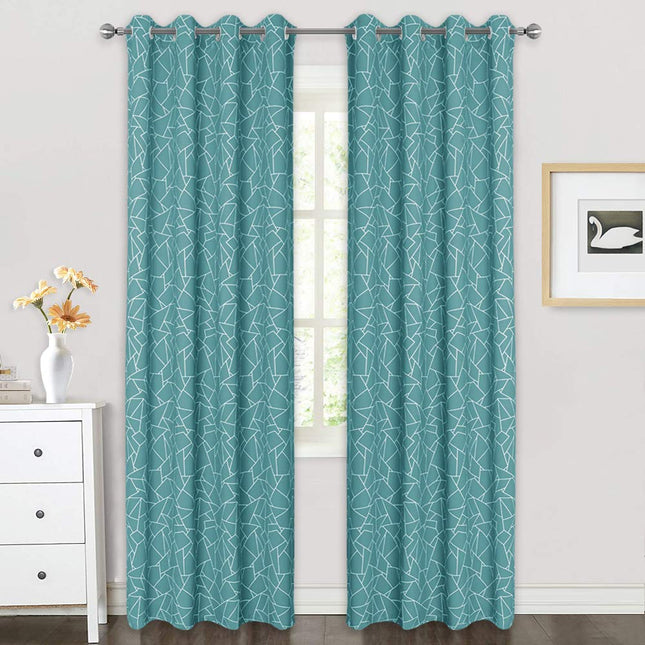 Mörkläggningsgardin med modernt geometriskt mönster